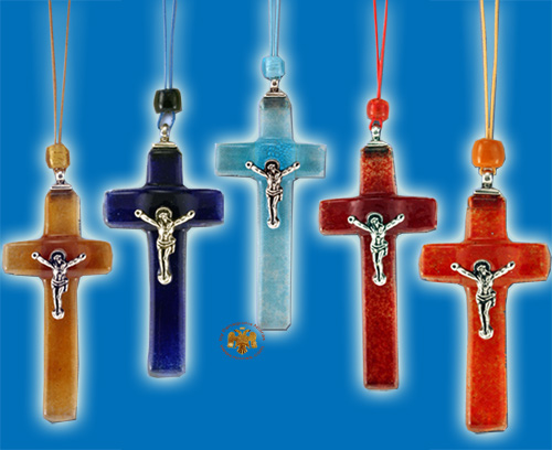 Orthodox Glass Fusing Cross 9cm